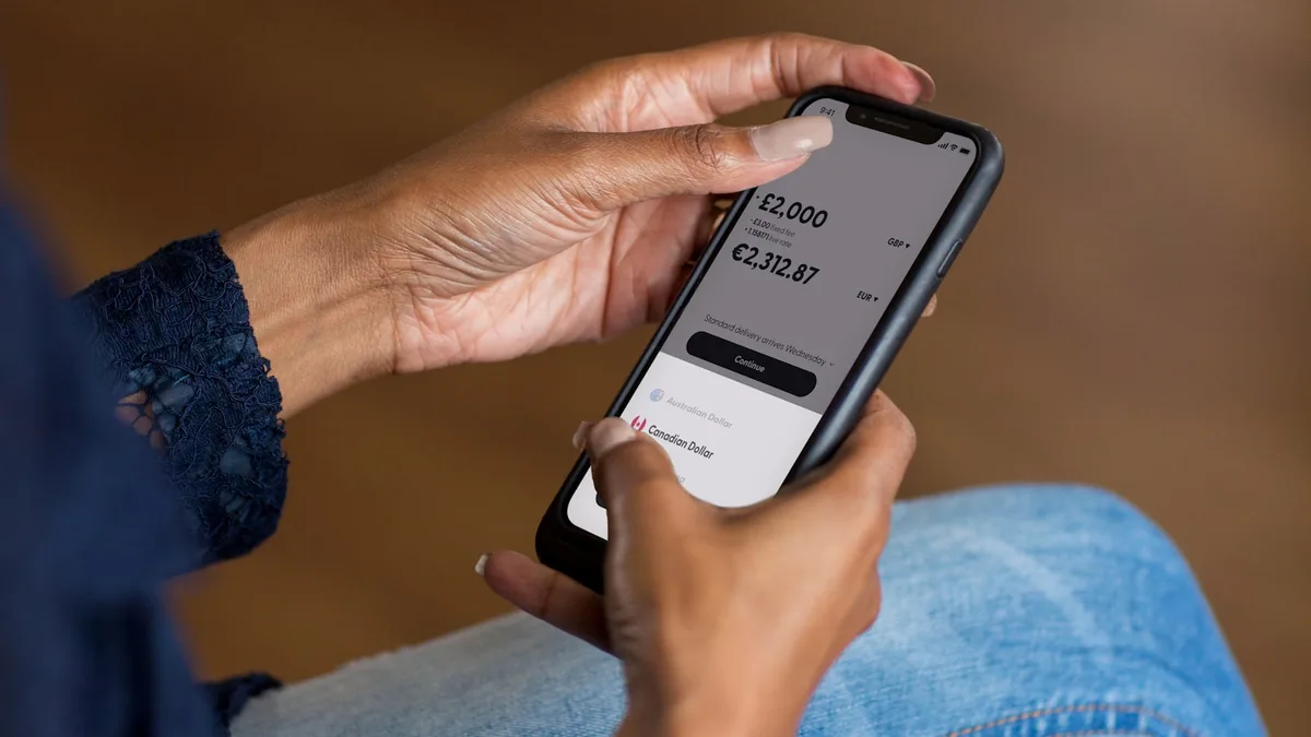 Smartphone displaying mobile banking app interface