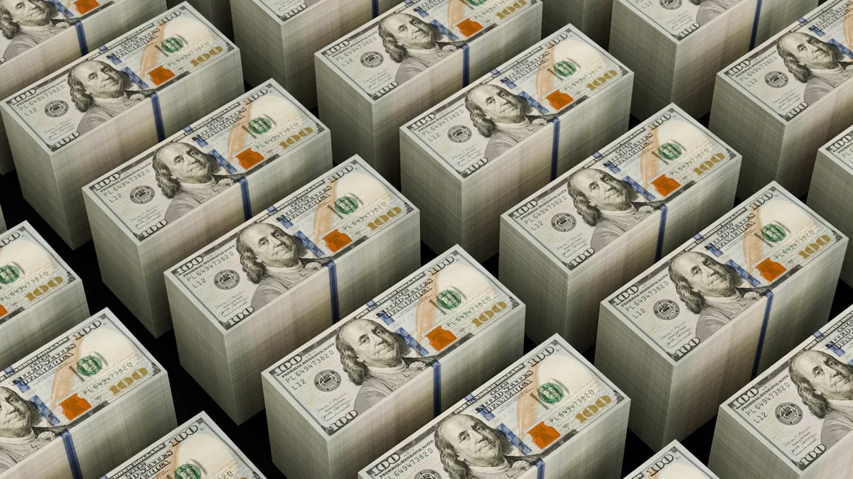 US dollar bills representing high-yield savings account deposits
