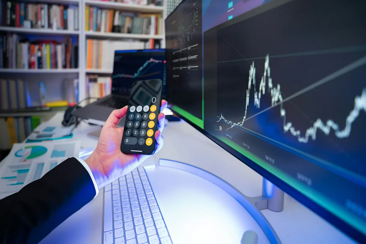 Stock market investment chart showing portfolio growth trends