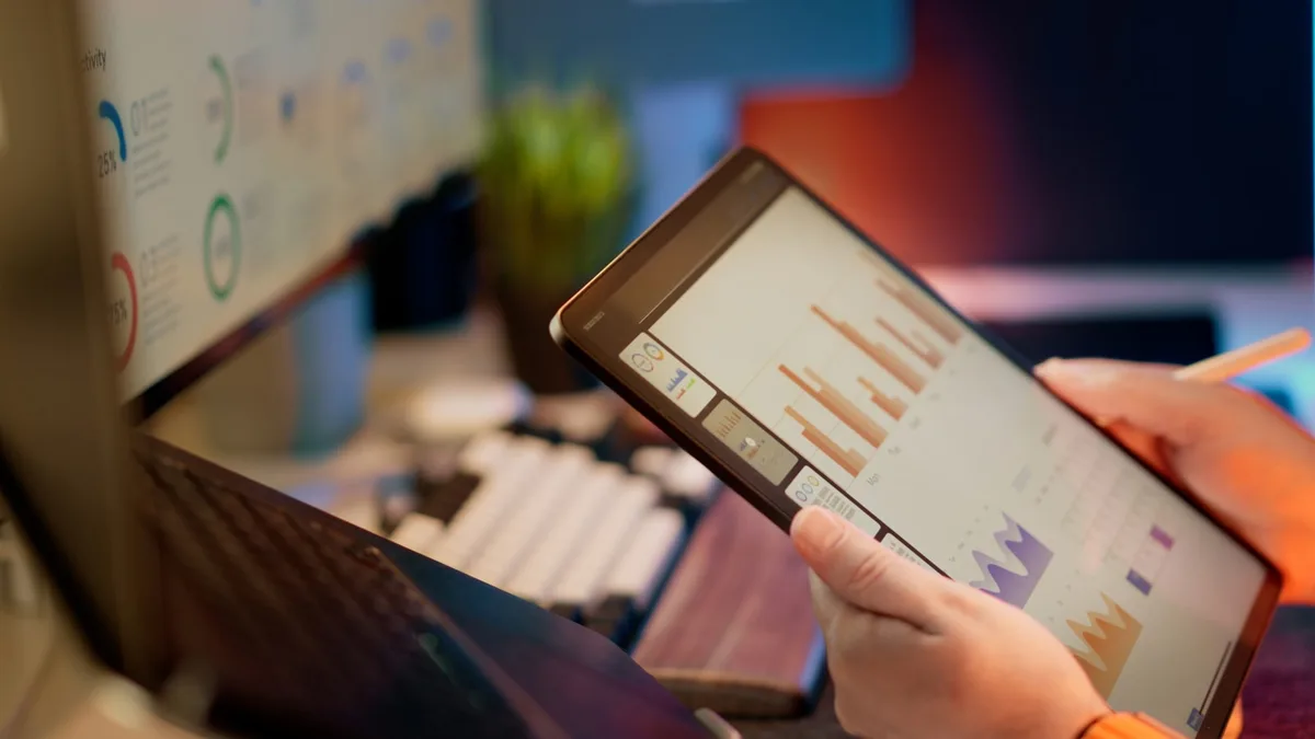 Rising bar chart showing financial portfolio growth and analysis